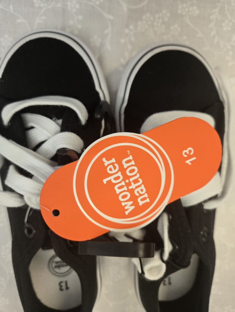 wonder nation Black and White Low-Top Memory Foam Sneaker